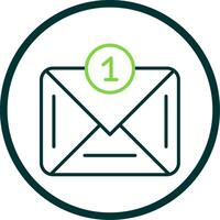 Email Line Circle Icon Design vector