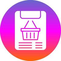 Purchase Order Glyph Gradient Circle Icon Design vector