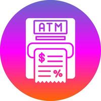 Atm Machine Glyph Gradient Circle Icon Design vector