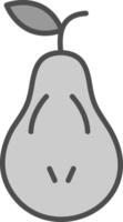 Pear Line Filled Greyscale Icon Design vector