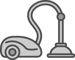 Vacuum Cleaner Line Filled Greyscale Icon Design vector