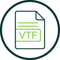 VTF File Format Line Circle Icon Design vector