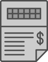 Invoice Line Filled Greyscale Icon Design vector