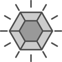 Gemstone Line Filled Greyscale Icon Design vector