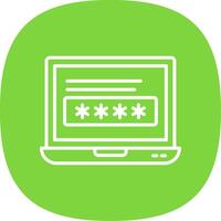 Laptop Line Curve Icon Design vector