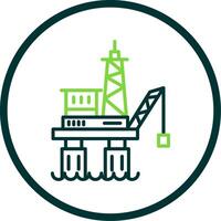 Offshore Platform Line Circle Icon Design vector