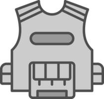 Vest Line Filled Greyscale Icon Design vector