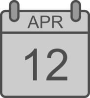 April Line Filled Greyscale Icon Design vector