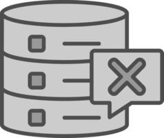 Eliminar base de datos línea lleno escala de grises icono diseño vector