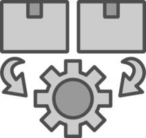 Order Processing Line Filled Greyscale Icon Design vector