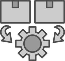 Order Processing Line Filled Greyscale Icon Design vector