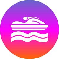 Jet Ski Glyph Gradient Circle Icon Design vector