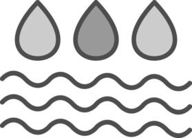 Water Line Filled Greyscale Icon Design vector