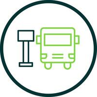 autobús estación línea circulo icono diseño vector