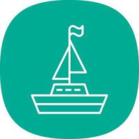 Boat Line Curve Icon Design vector