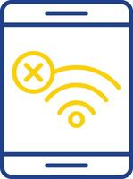 No Wifi Line Two Colour Icon Design vector