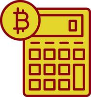 bitcoin calculadora Clásico icono diseño vector