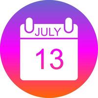 July Glyph Gradient Circle Icon Design vector