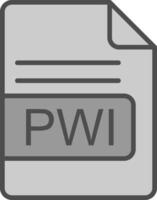 pwi archivo formato línea lleno escala de grises icono diseño vector