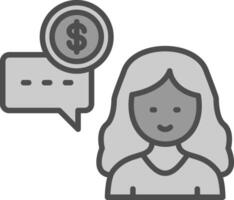 Financial Advisor Line Filled Greyscale Icon Design vector