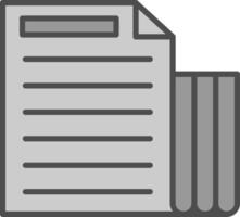 Documents Line Filled Greyscale Icon Design vector