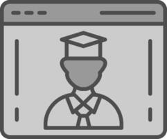 Student Line Filled Greyscale Icon Design vector