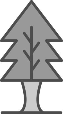 Tree Line Filled Greyscale Icon Design