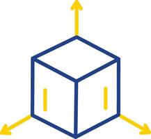 3D Modeling Line Two Colour Icon Design vector