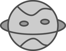 Planet Line Filled Greyscale Icon Design vector