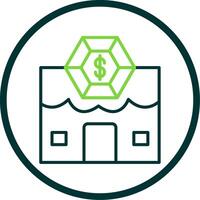Pawn Shop Line Circle Icon Design vector
