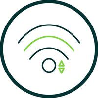 Wifi línea circulo icono diseño vector