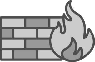 Firewall Line Filled Greyscale Icon Design vector
