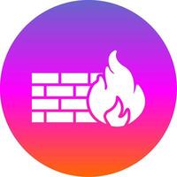 Firewall Glyph Gradient Circle Icon Design vector