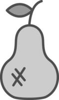 Pears Line Filled Greyscale Icon Design vector