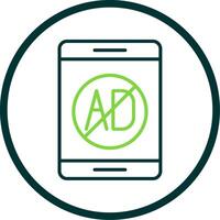 Ad Blocker Line Circle Icon Design vector