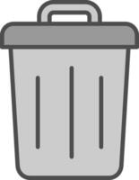 Trash Line Filled Greyscale Icon Design vector