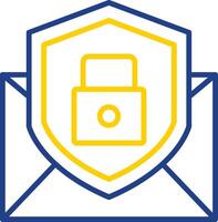 correo electrónico proteccion línea dos color icono diseño vector
