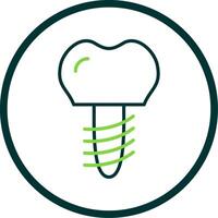 implantes línea circulo icono diseño vector