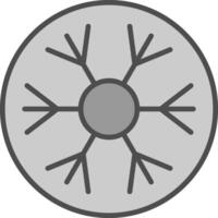 Snowflake Line Filled Greyscale Icon Design vector