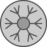 Snowflake Line Filled Greyscale Icon Design vector