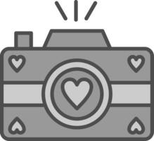 Photo Camera Line Filled Greyscale Icon Design vector