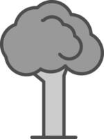 árbol línea lleno escala de grises icono diseño vector