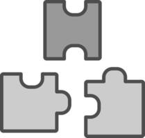 Puzzle Line Filled Greyscale Icon Design vector