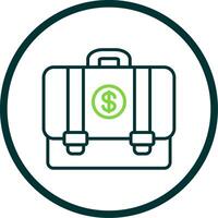 Suitcase Line Circle Icon Design vector