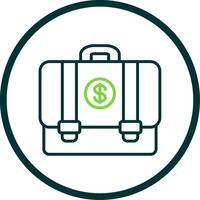 Suitcase Line Circle Icon Design vector