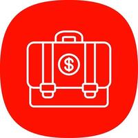 Suitcase Line Curve Icon Design vector