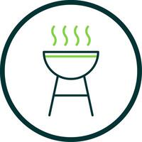 Barbecue Line Circle Icon Design vector