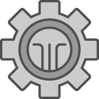 Cog Line Filled Greyscale Icon Design vector