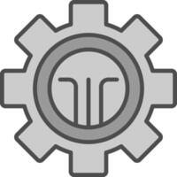 Cog Line Filled Greyscale Icon Design vector