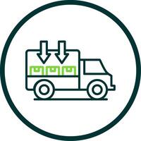 Courier And Outsourcing Line Circle Icon Design vector